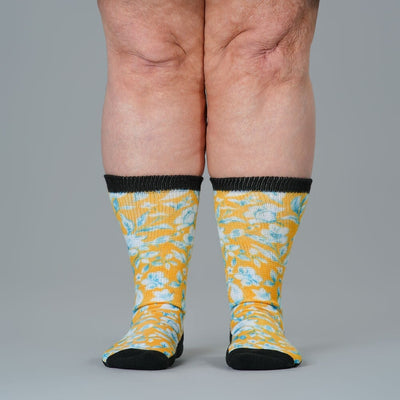 Mustard Floral EasyStretch™ Socks