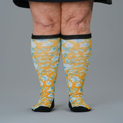 Mustard Floral EasyStretch™ Socks