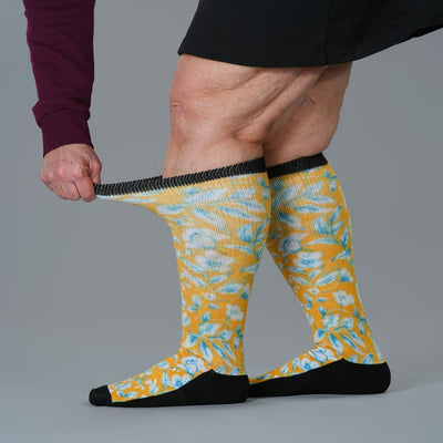 Mustard Floral EasyStretch™ Socks
