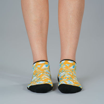 Mustard Floral Ankle Compression Socks