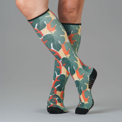 Jungle Leaves Compression Socks