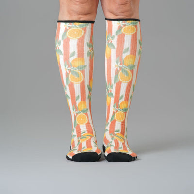 Lemon Stripes Compression Socks