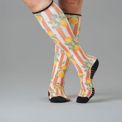 Lemon Stripes Compression Socks