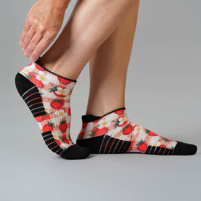 Strawberry Patch Ankle Compression Socks