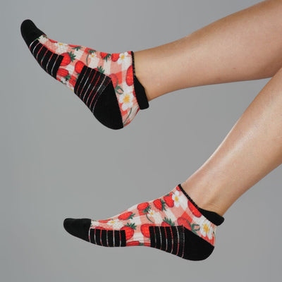 Strawberry Patch Ankle Compression Socks