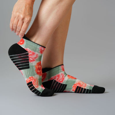 Peony Blooms Ankle Compression Socks