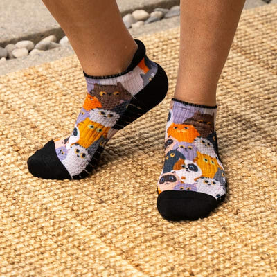 Viasox Cats Ankle Compression Socks side view