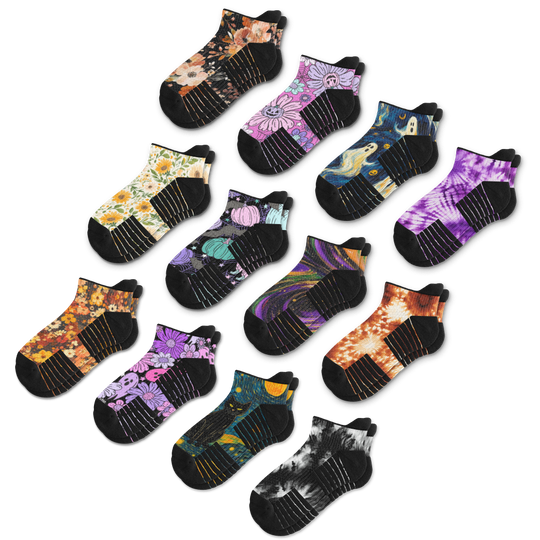 All New Patterns Ankle Compression Socks Bundle 12-Pack