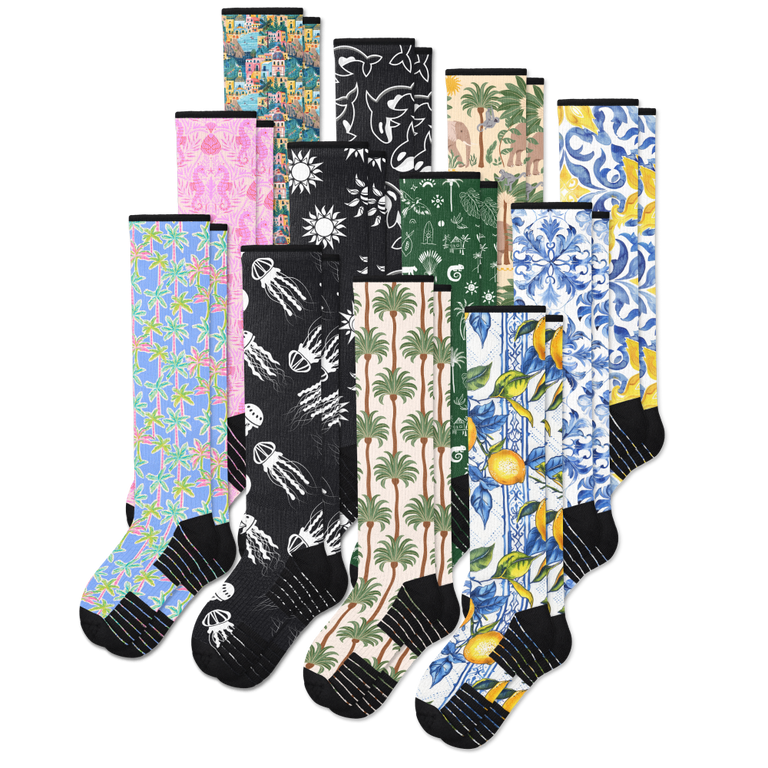 All New Patterns Compression Socks Bundle 12-Pack