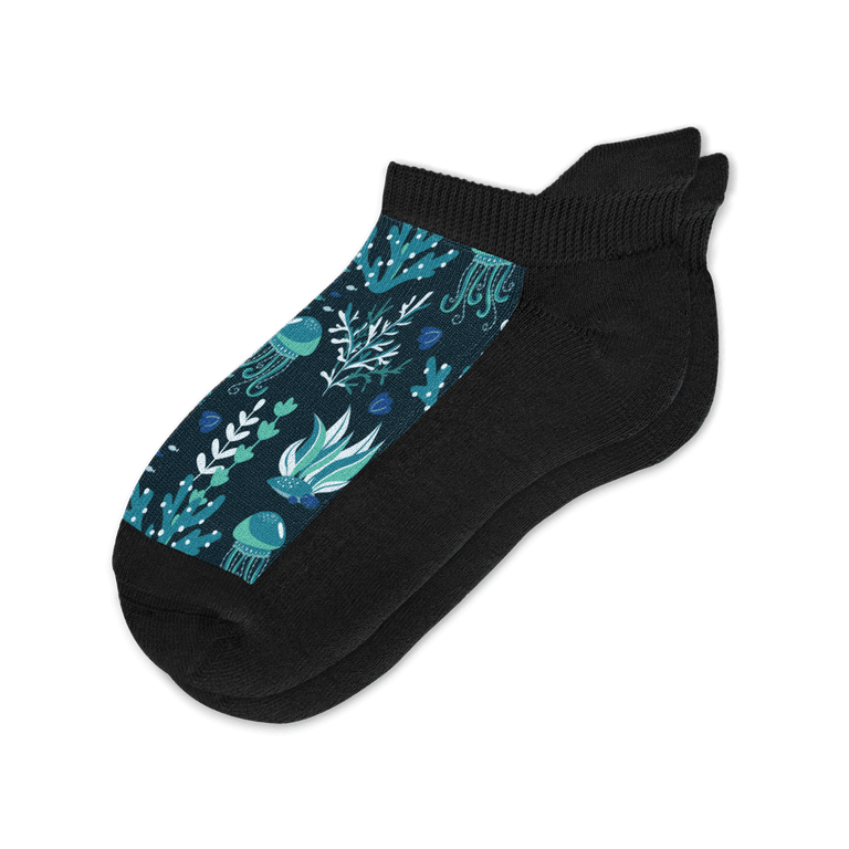 Viasox Jellyfish Blues Ankle Socks Flat View