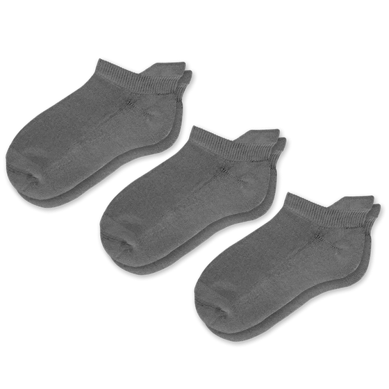 Viasox Gray Ankle Socks Bundle 3-Pack front view
