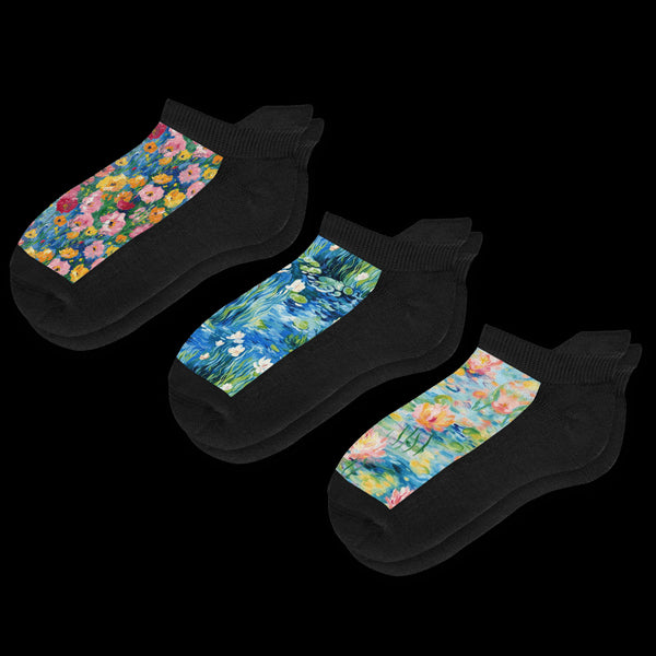 Brushstrokes Ankle Socks 3-Pack Bundle