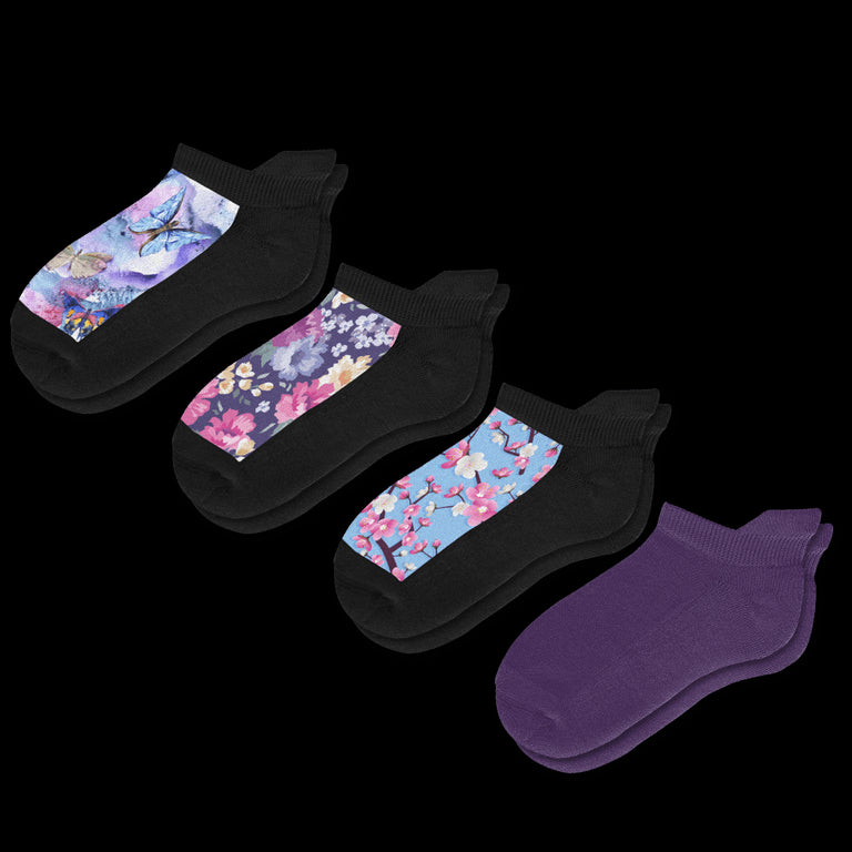 Perfect Petals Ankle Socks 4-Pack Bundle