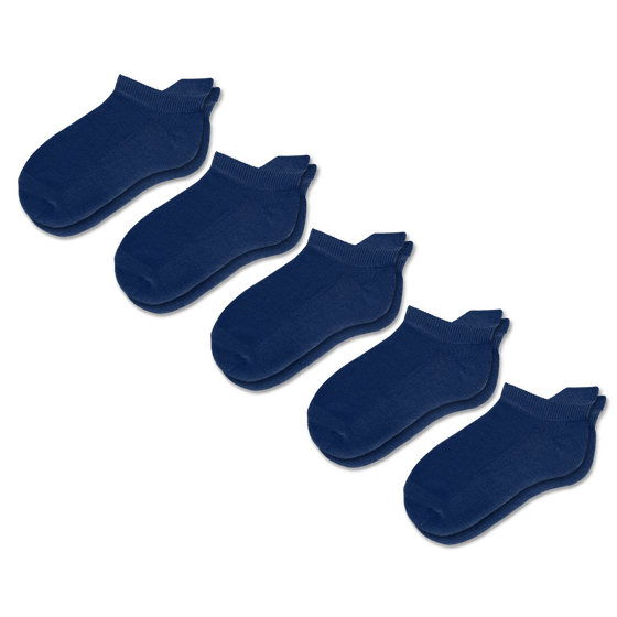Viasox Navy Blue Ankle Socks Bundle 5-Pack front view
