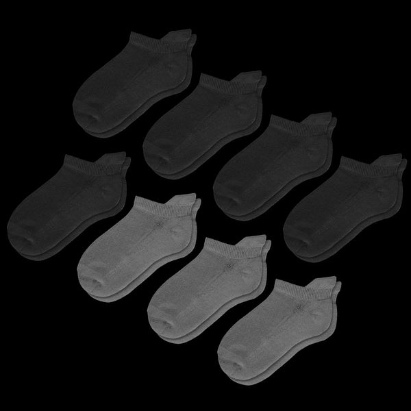 Black & Gray Ankle Diabetic Socks Bundle 8-Pack