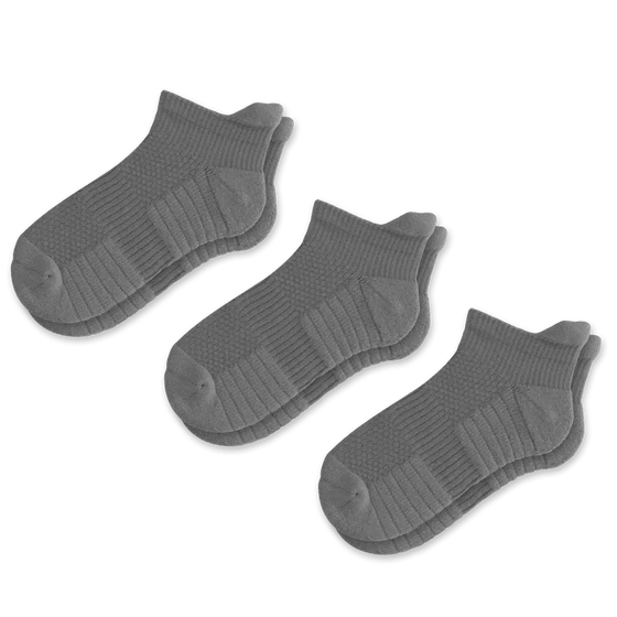 Viasox Gray Ankle Compression Socks Bundle 3-Pack front view