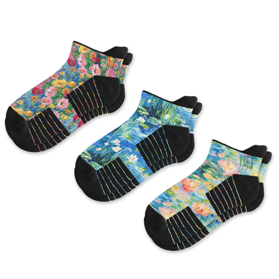 Viasox Brushstroke Ankle Compression Socks 3-Pack Bundle front view