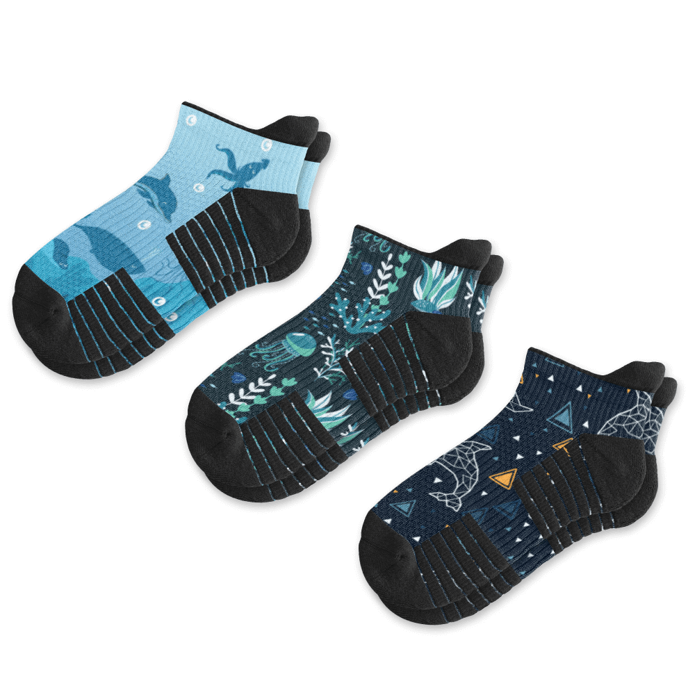 Marine Ankle Compression Socks 3-Pack Bundle Flat View