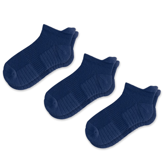 Viasox Navy Blue Ankle Compression Socks Bundle 3-Pack front view