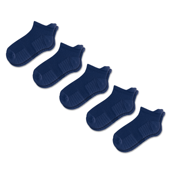 Viasox Navy Blue Ankle Compression Socks 5-Pack Bundle front view