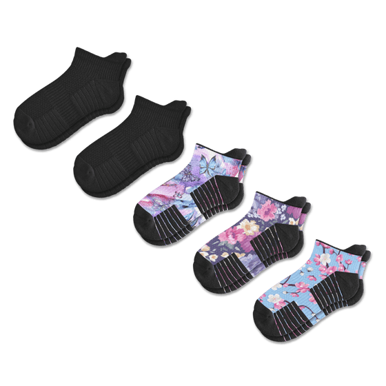 Viasox Dark & Delicate Ankle Compression Socks 5-Pack Bundle front view