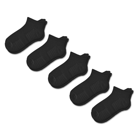 Viasox Black Ankle Compression Socks 5-Pack Bundle
