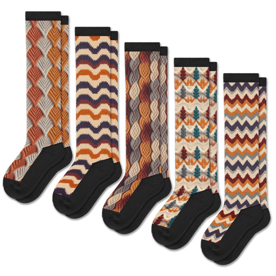 Autumn Knit EasyStretch™ Socks 5-Pack Bundle