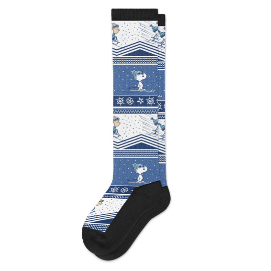 Peanuts Winter Collection Ski Trip EasyStretch™ Diabetic Socks Viasox Flat View