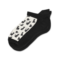 Viasox Black Meows Ankle Socks front view