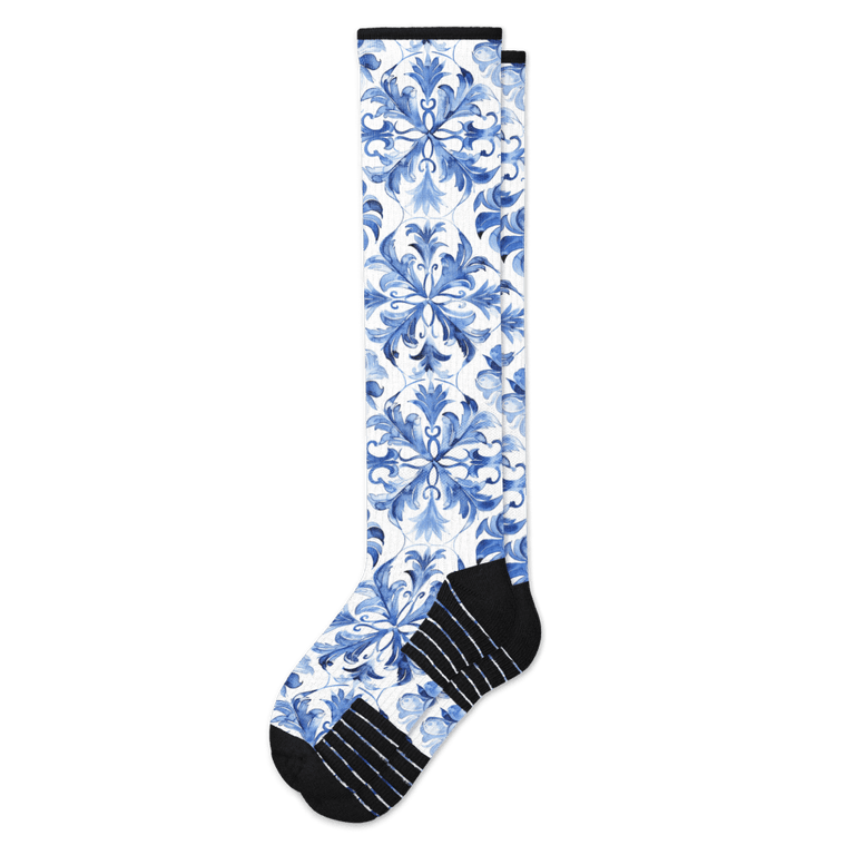 Blue Beauty Compression Socks