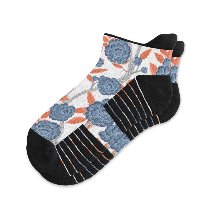 Blue Bloom Ankle Compression Socks