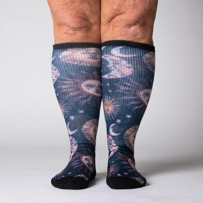 Viasox Celestial Moon EasyStretch™ Socks stretched display