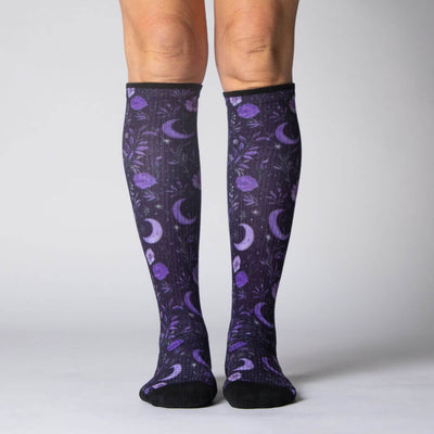 Viasox Purple Moon Compression Socks side view