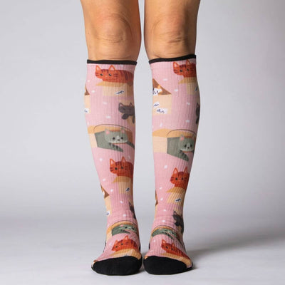 Viasox Cats in Boxes Compression Socks side view