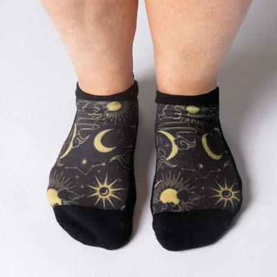 Viasox Star & Moon Ankle Socks stretched display