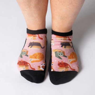 Viasox Cats in Boxes Ankle Socks side view