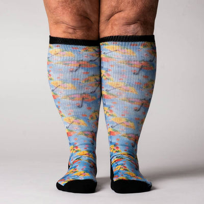 Viasox Spring Showers EasyStretch Socks stretched display