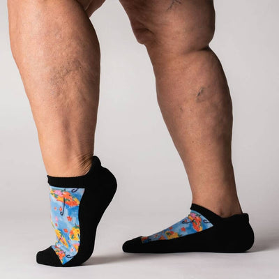 Viasox Spring Showers Ankle Socks stretched display