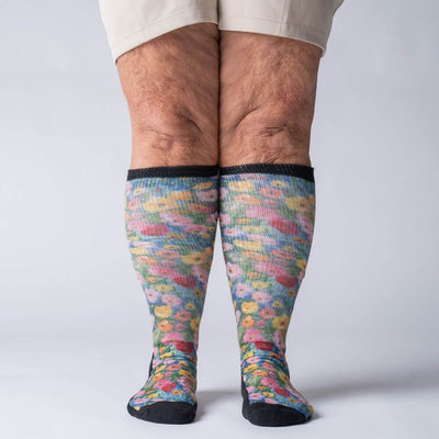 Viasox Wildflower EasyStretch™ Socks stretched display