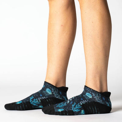 Viasox Jellyfish Blues Ankle Compression Socks stretched display