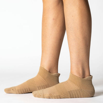 Viasox Tan Ankle Compression Socks stretched display