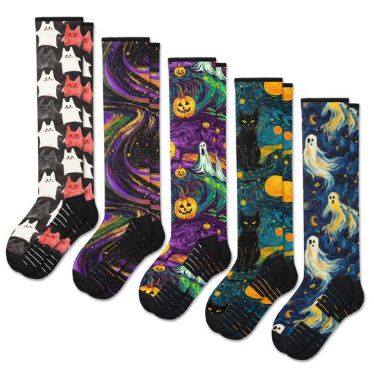 Haunted Hues Compression Socks 5-Pack Bundle