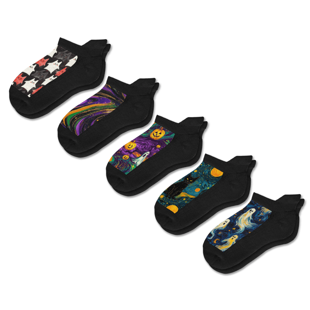Viasox Haunted Hues Ankle Socks 5-Pack Bundle