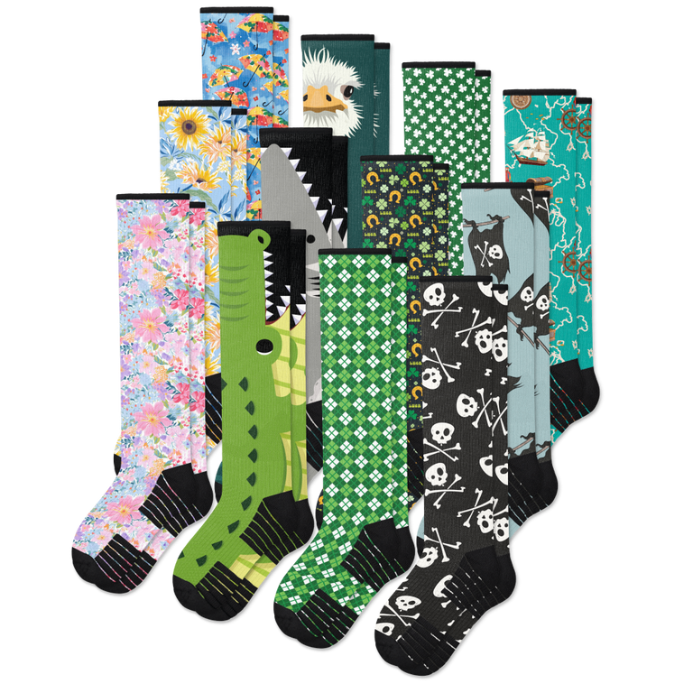 All New Patterns Compression Socks Bundle 12-Pack