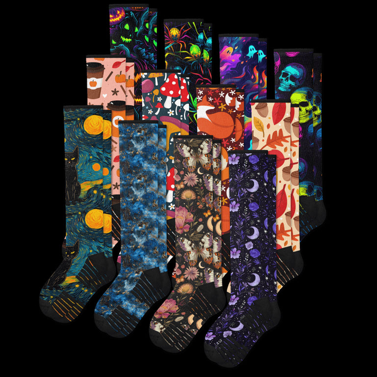 All New Patterns Compression Socks Bundle 12-Pack