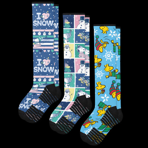 Winter with Woodstock Compression Socks Bundle 3-Pack