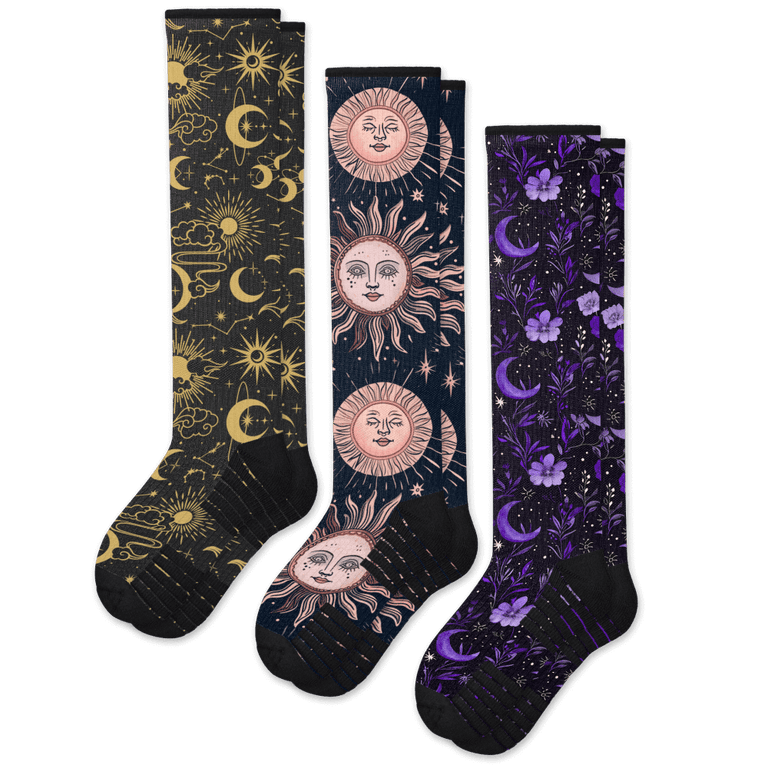 Moonlight Compression Socks 3-Pack Bundle From Viasox Flat View