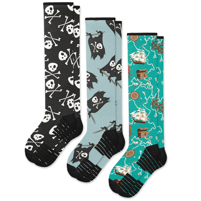 Pirate Compression Socks 3-Pack Bundle