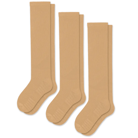 Viasox Tan Compression Socks Bundle 3-Pack front view
