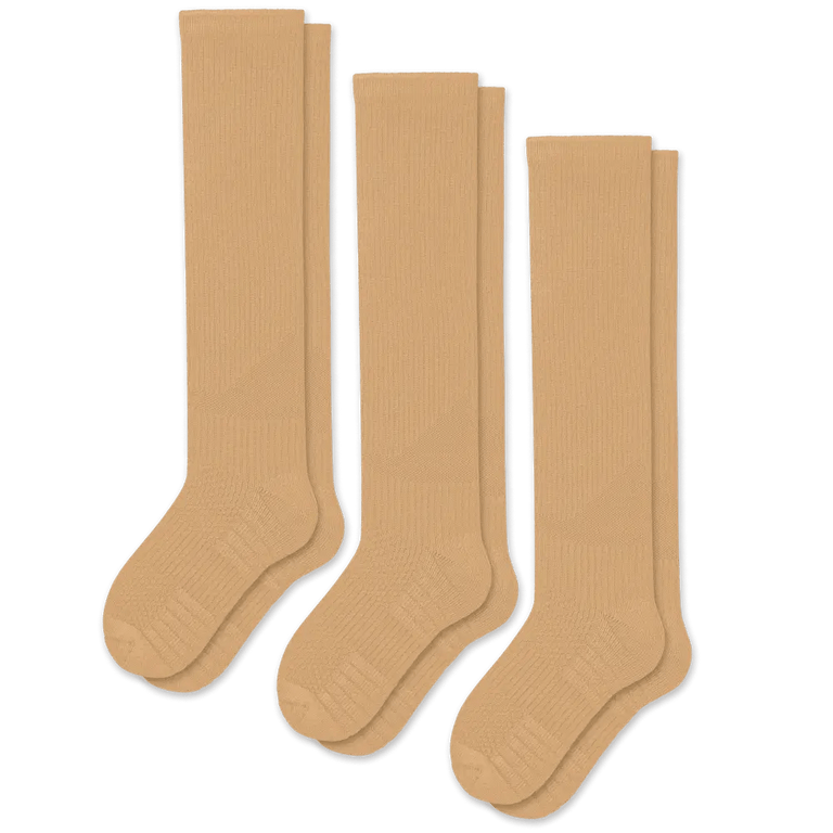 Tan Compression Socks Bundle 3-Pack